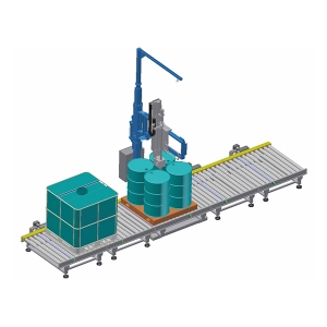 Drum on pallet filling line